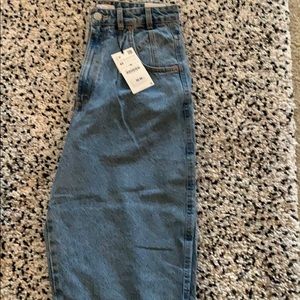 Zara Hi-Rise Pleated Slouchy Jeans